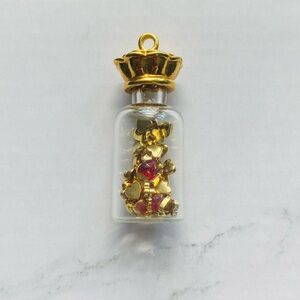 Gold and Red Hearts Pendant Necklace Charm